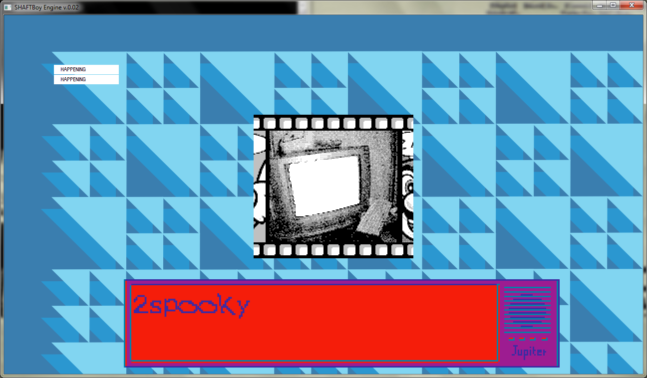 old shaftboy engine prototype screenshot - you can see that TV photo in the final game nowadays at last..